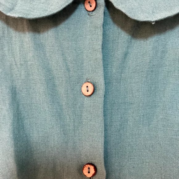 SOLD Son de Flor classic linen dress - mint green - Picture 5 of 6